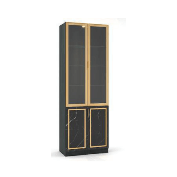 ตู้โชว์กระจก WISDOM DESIGN FURNITURE รุ่น GS-801 80 ซม. สีแอชเกรย์/ดาร์คมาร์เบิ้ล